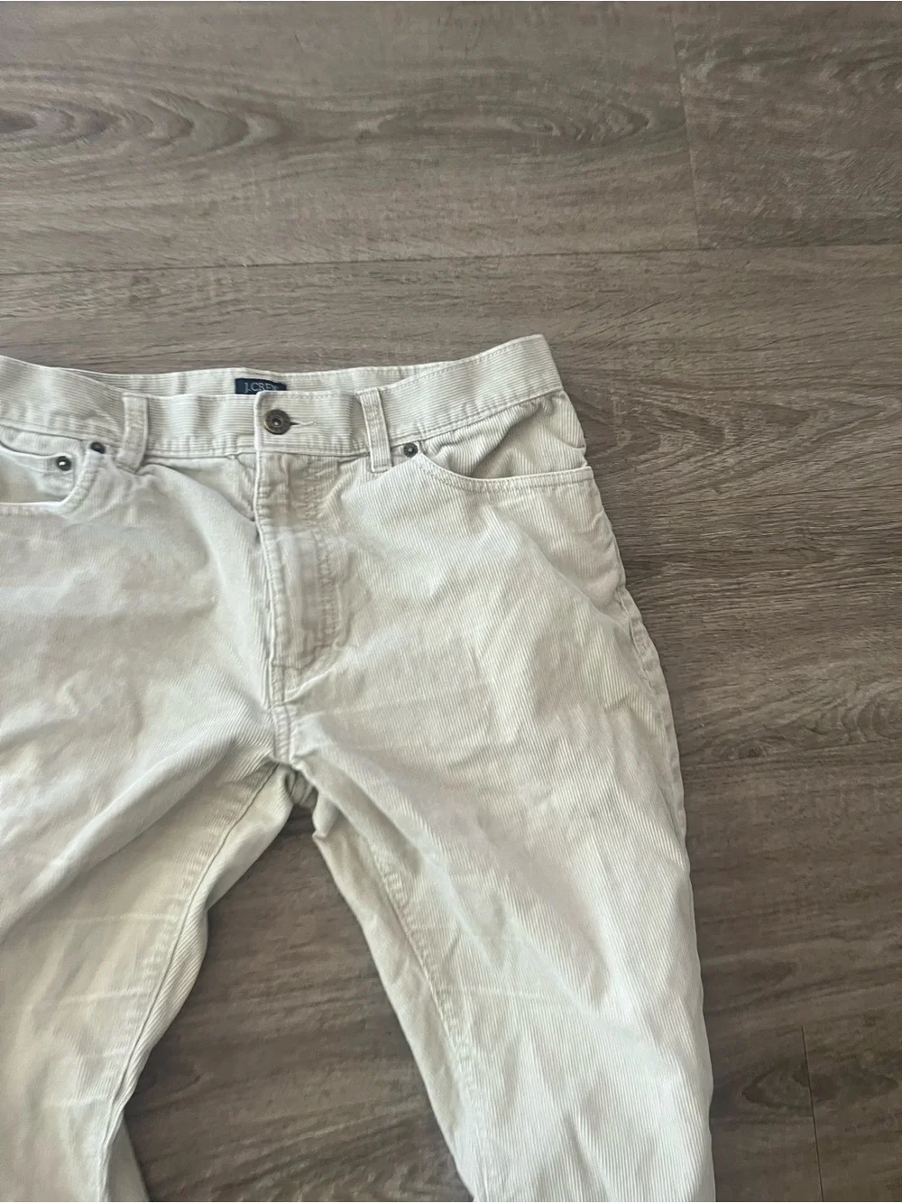 J.Crew The Sutton Mens 32x30 Ivory Corduroy Straight Leg Pants Cotton Mid Rise